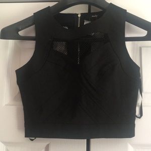 Mesh detail crop top